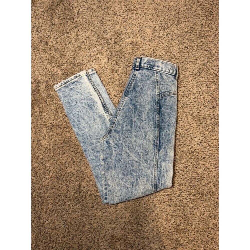 Vintage Chic Acid Wash High Waisted Tapered Jeans Size 13